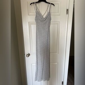 Zara Black and White Spotted Maxi Dress